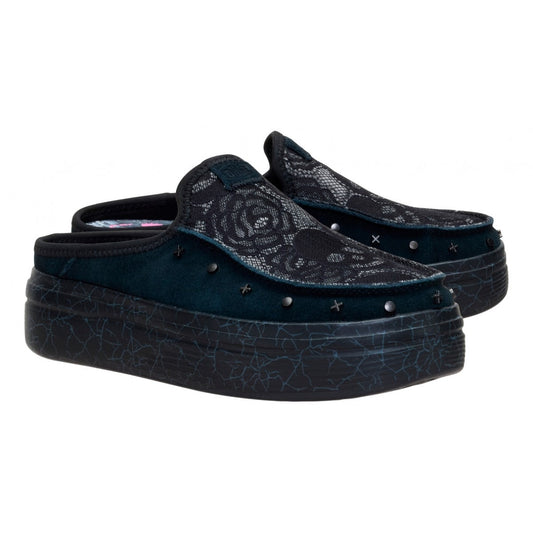 Black Skull-Print Casual Shoes