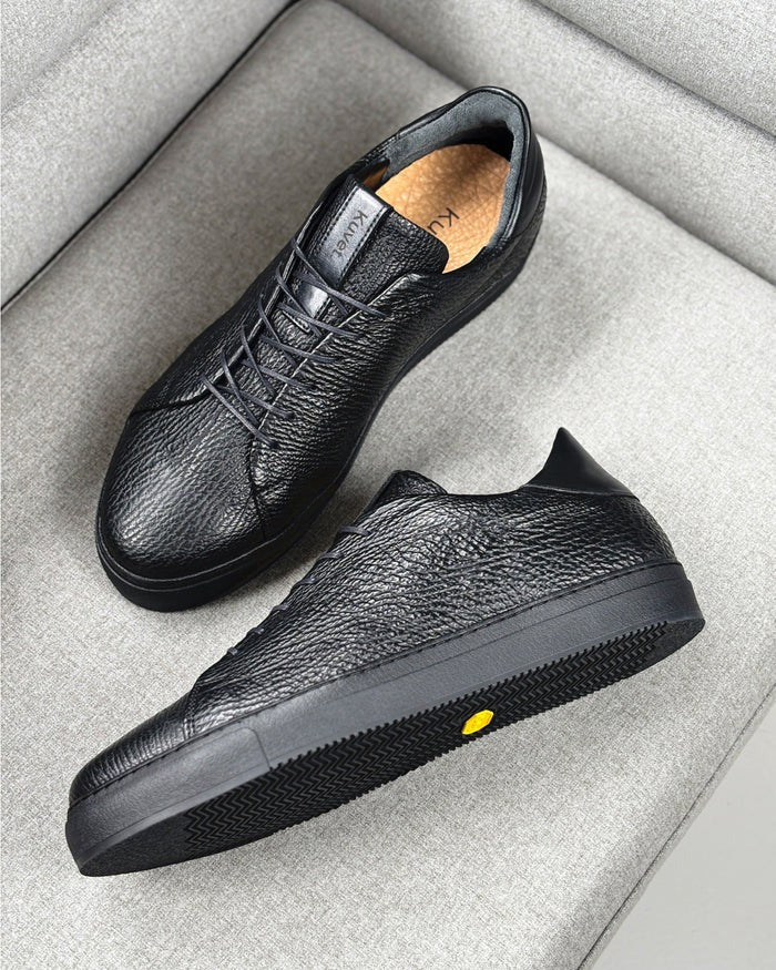 Men's Black Sharkskin Sneakers