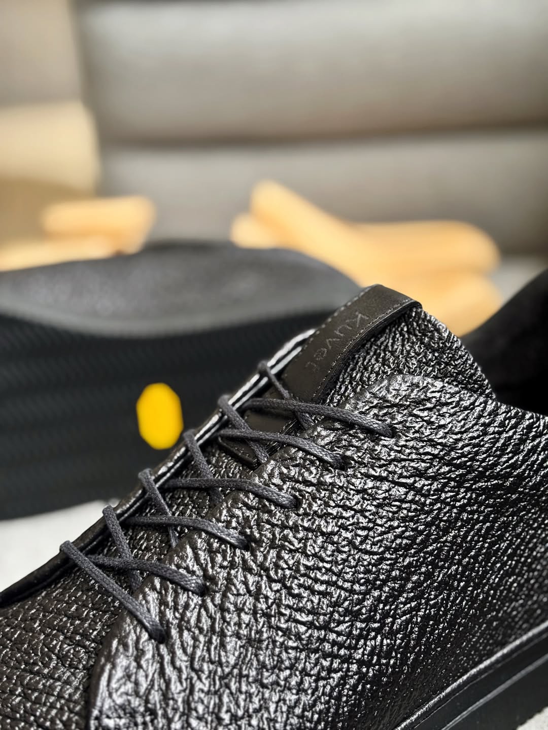Men's Black Sharkskin Sneakers