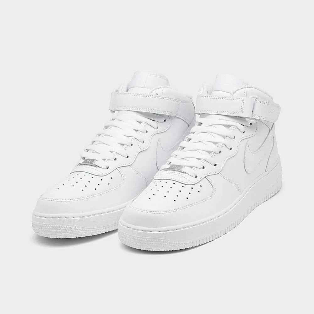 NK White Force 1 Mid 07 Triple Sneakers