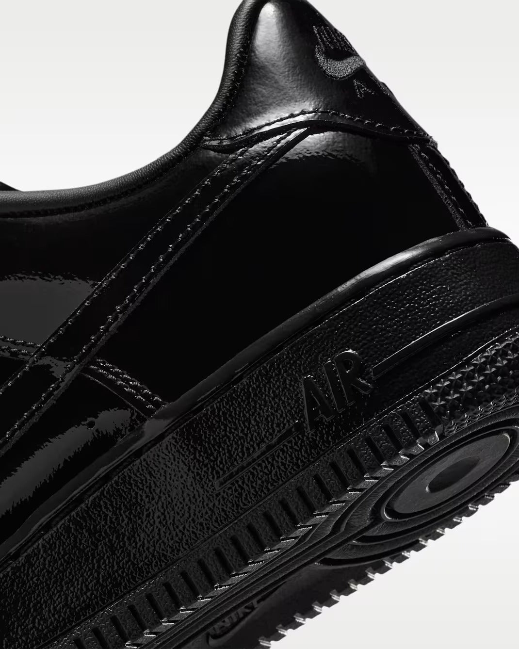 NK Black Force 1 Low Patent Leather Men's Shoes