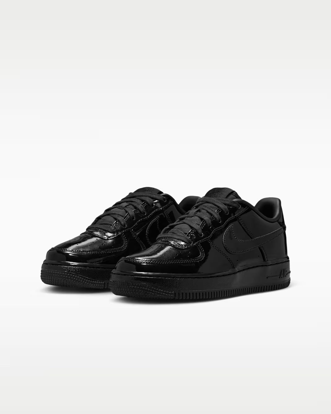 NK Black Force 1 Low Patent Leather Men's Shoes