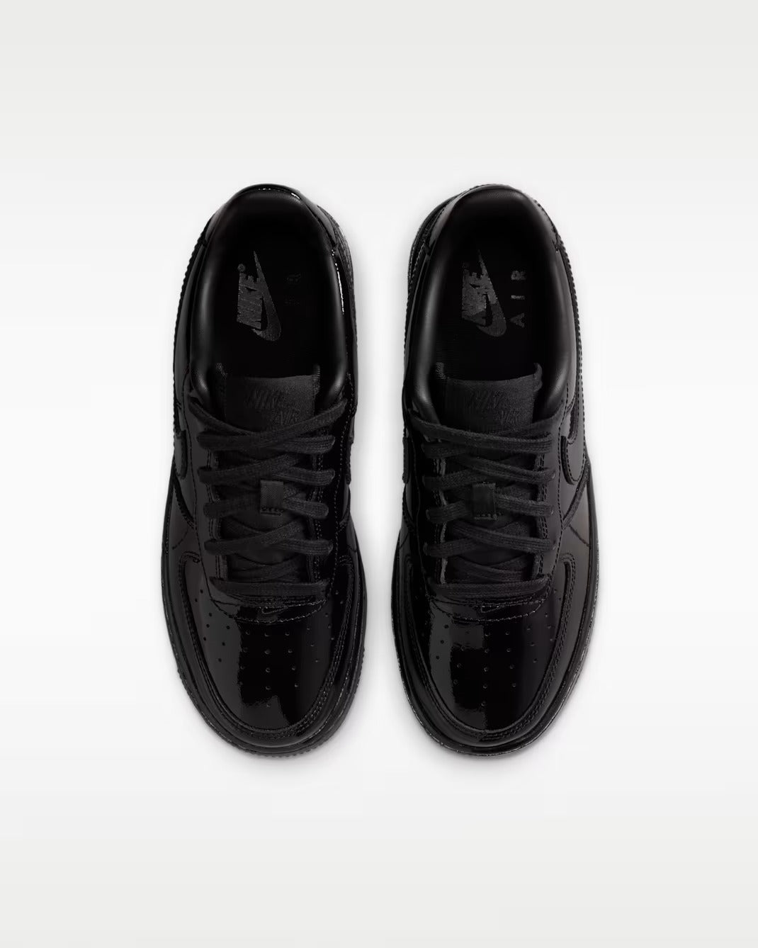 NK Black Force 1 Low Patent Leather Men's Shoes