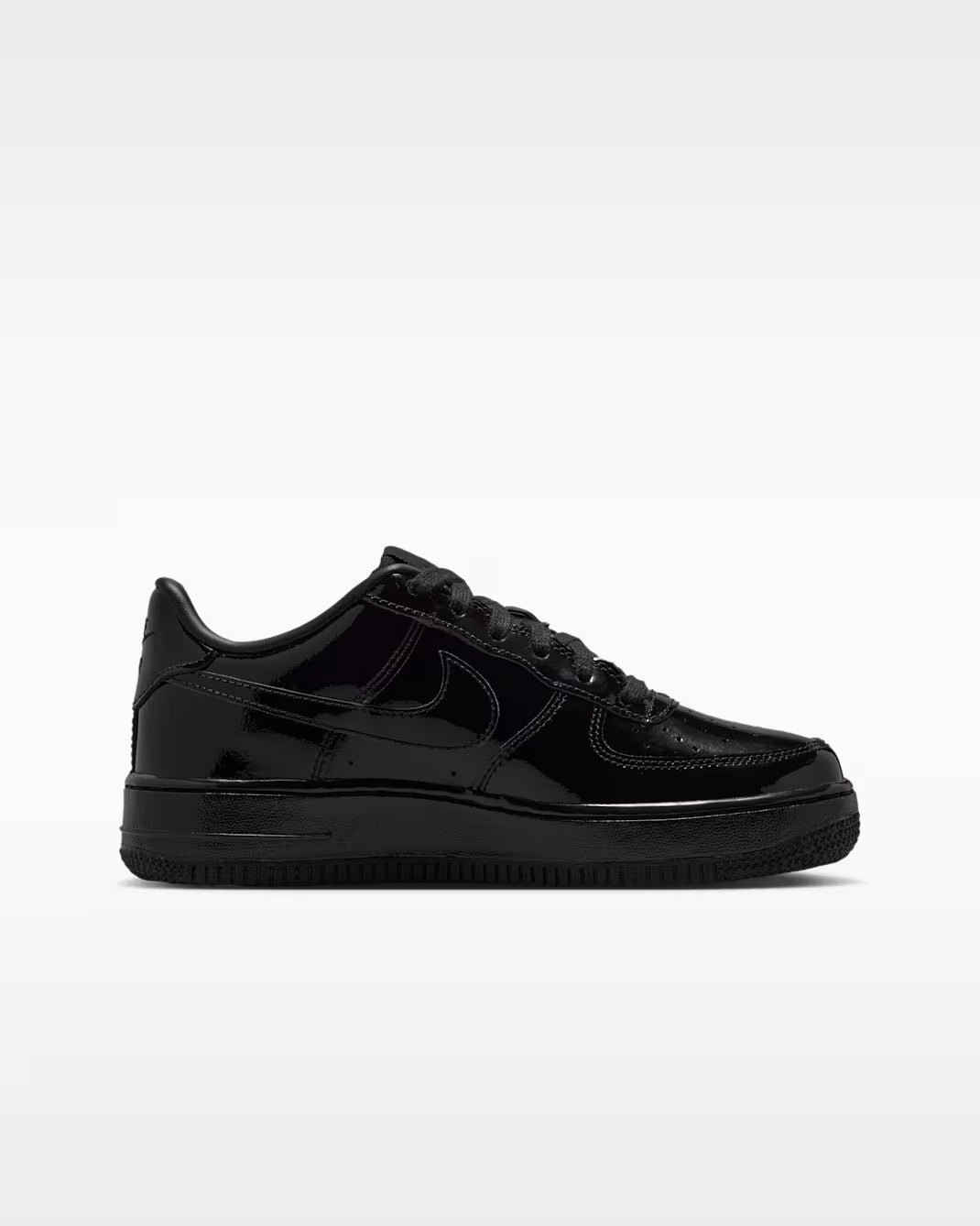 NK Black Force 1 Low Patent Leather Men's Shoes