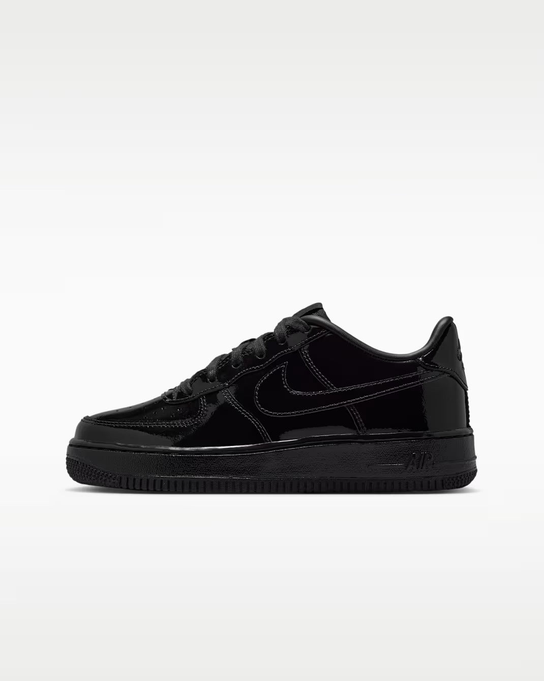 NK Black Force 1 Low Patent Leather Men's Shoes