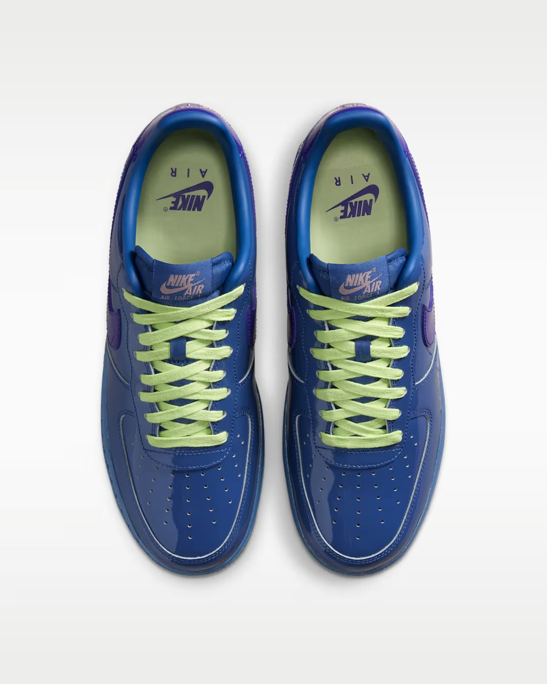 NK Navy Force 1 Low Patent Leather Sneakers