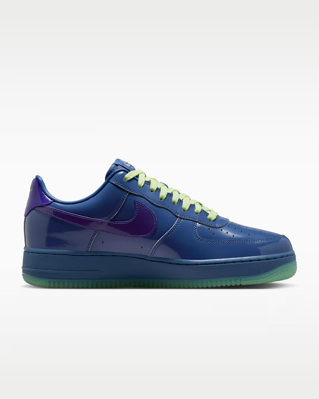 NK Navy Force 1 Low Patent Leather Sneakers
