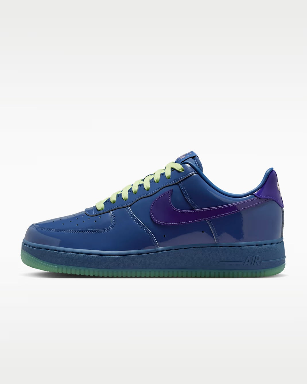 NK Navy Force 1 Low Patent Leather Sneakers